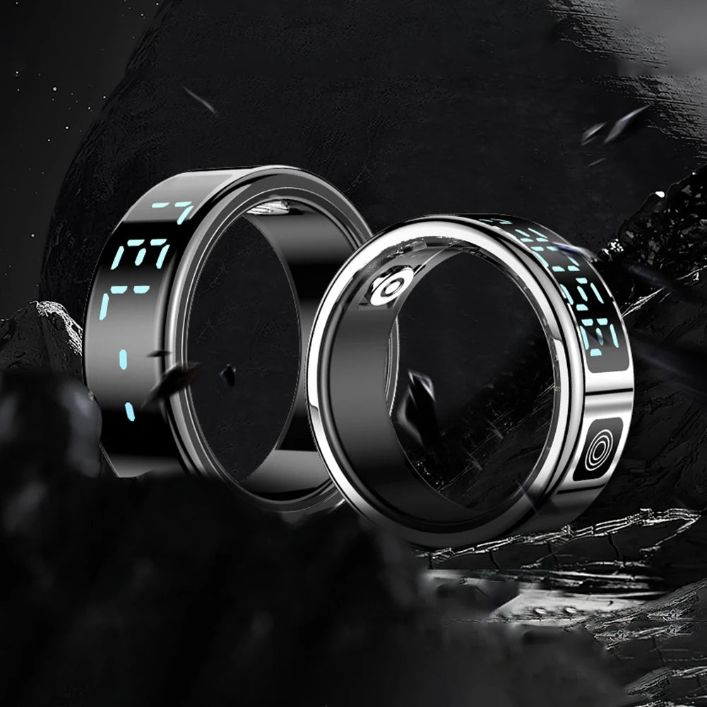 2025 New RS08 Smart Ring 5ATM Waterproof Health Fitness Ring Multi Sport Modes Heart Rate and Blood Oxygen Monitor for Men Women