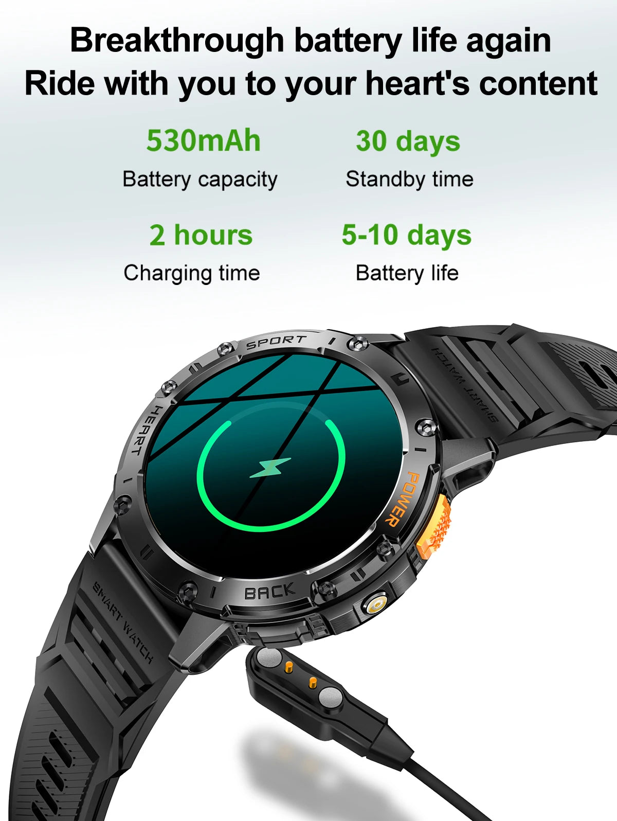 For Android ios New AMOLED Smart Watch Men with Flashlight Sports Waterproof Fitness Tracker Bluetooth Call Smartwatch Man+Box