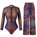 2025 New Smart Swimsuit Women Sexy Long Sleeve Bodysuit Full Body Купальник Long Pants Anti-UV Sun Protection Two Piece Swimwear