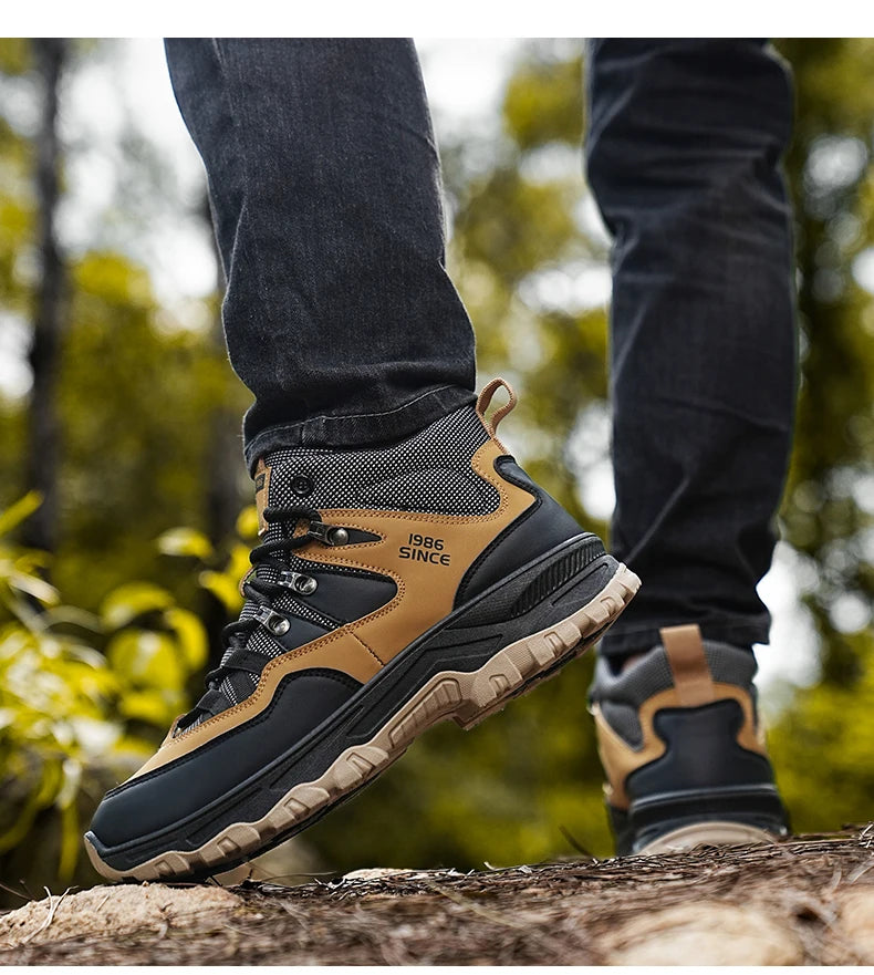 Hiking boots spring autumn new mem's casual sprots boots fashion anti slip soft sole comfort workwear boots youth outdoor boots