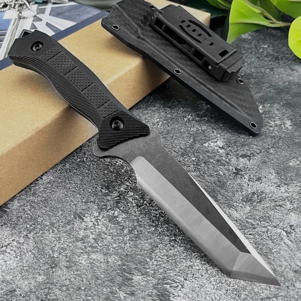 Hiking Travel  Camping Knife with Sheath   Fixed Blade 420 Steel Blade ABS Handle Outdoor High-Hardness Hiking Climbing Knife