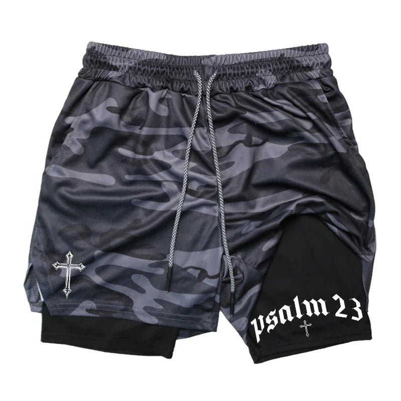 2025 New Men's 2-in-1 Sports Shorts Quick-Dry Running Fitness Training and Swimming Double-Layer Coverage Summer M-3XL