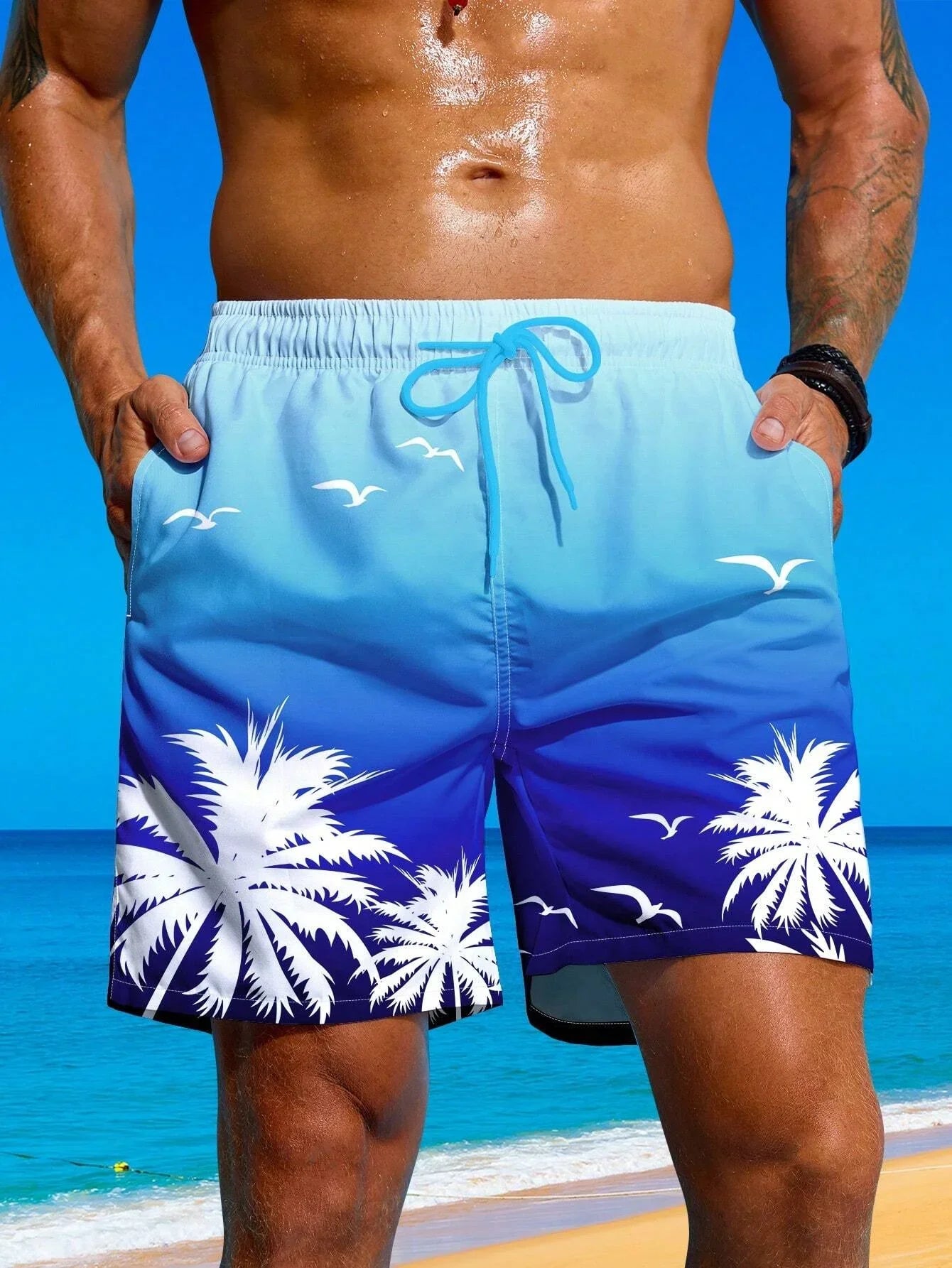 Summer Men's Swim Shorts5XL Swim Trunks Quick Dry Board Shorts Bathing Suit Breathable Drawstring With Pockets for Surfing Beach