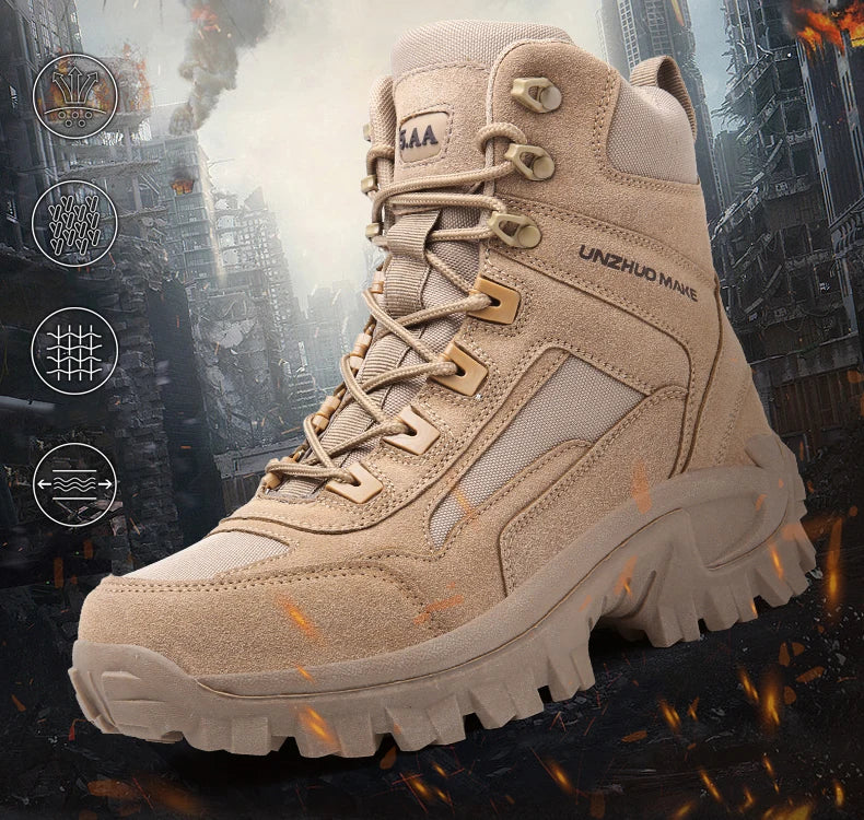 Men'sHiking Shoes Tactical Sport Shoes Male High Top Waterproof Outdoor Mountain Climbing Shoes Hunting Boots Men Outdoor Boots