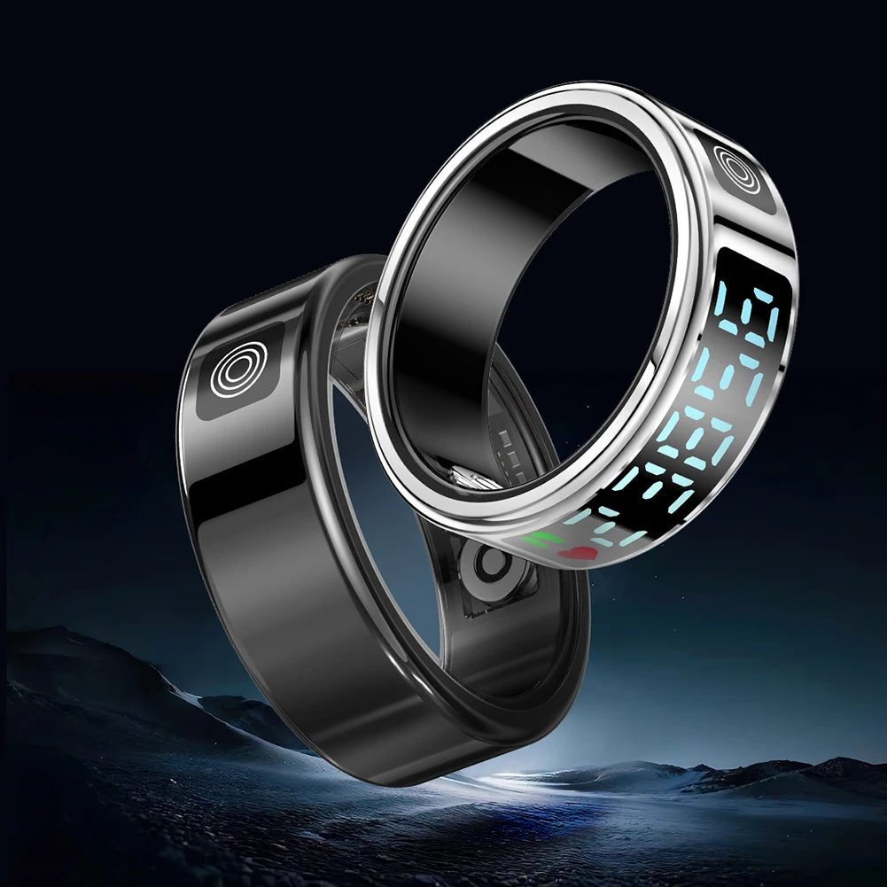2025 New RS08 Smart Ring 5ATM Waterproof Health Fitness Ring Multi Sport Modes Heart Rate and Blood Oxygen Monitor for Men Women