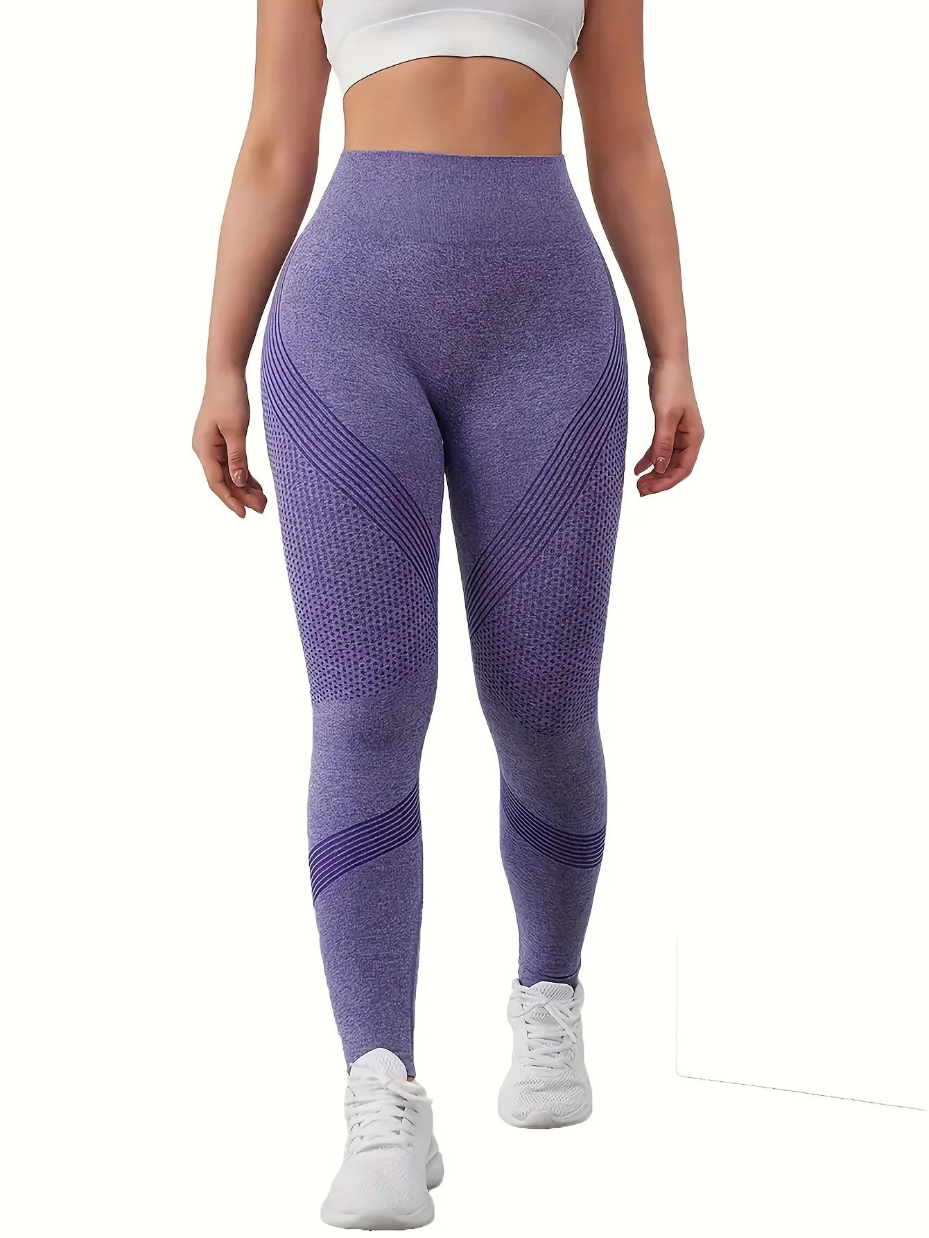 Solid high-waisted abdominal control fitness yoga pants, quick-dry running and yoga pants for hip lifting, women's sportswear