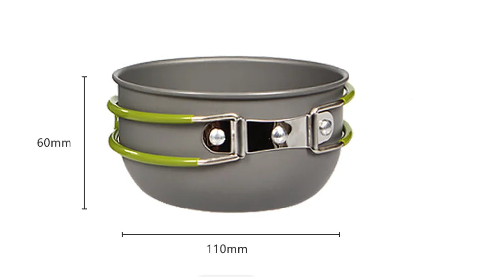 Ultralight Camping Pot Set: Camping Cookware Mess Kit (Outdoor Cooking Tableware) – for Hiking, Trekking, Picnic, Fishing, Mount