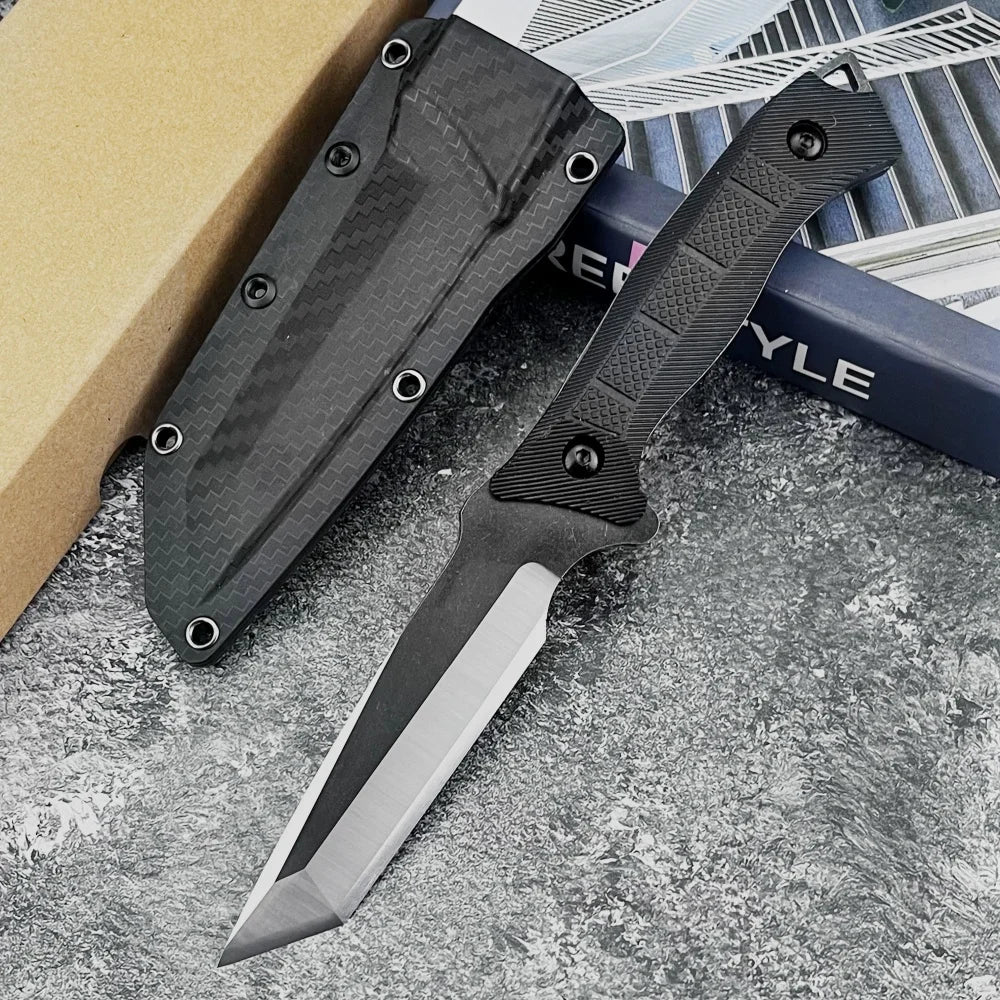 Hiking Travel  Camping Knife with Sheath   Fixed Blade 420 Steel Blade ABS Handle Outdoor High-Hardness Hiking Climbing Knife
