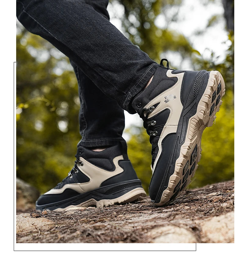 Hiking boots spring autumn new mem's casual sprots boots fashion anti slip soft sole comfort workwear boots youth outdoor boots