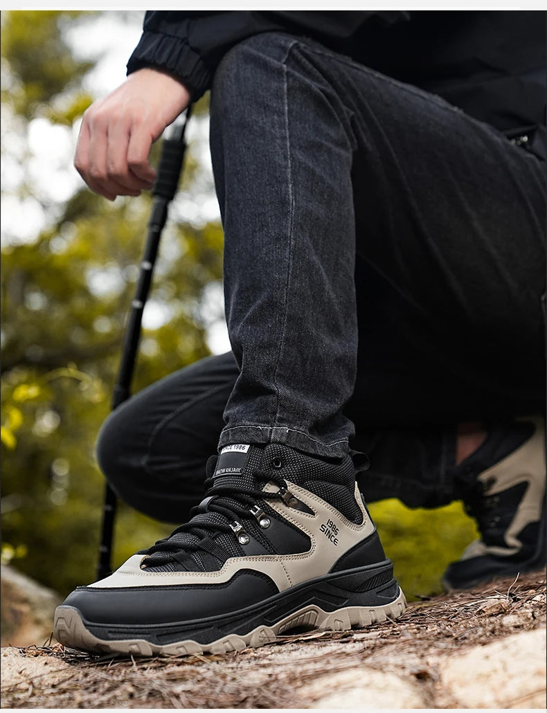 Hiking boots spring autumn new mem's casual sprots boots fashion anti slip soft sole comfort workwear boots youth outdoor boots