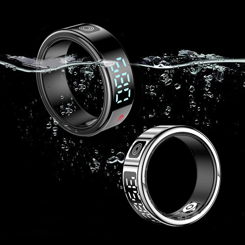 2025 New RS08 Smart Ring 5ATM Waterproof Health Fitness Ring Multi Sport Modes Heart Rate and Blood Oxygen Monitor for Men Women