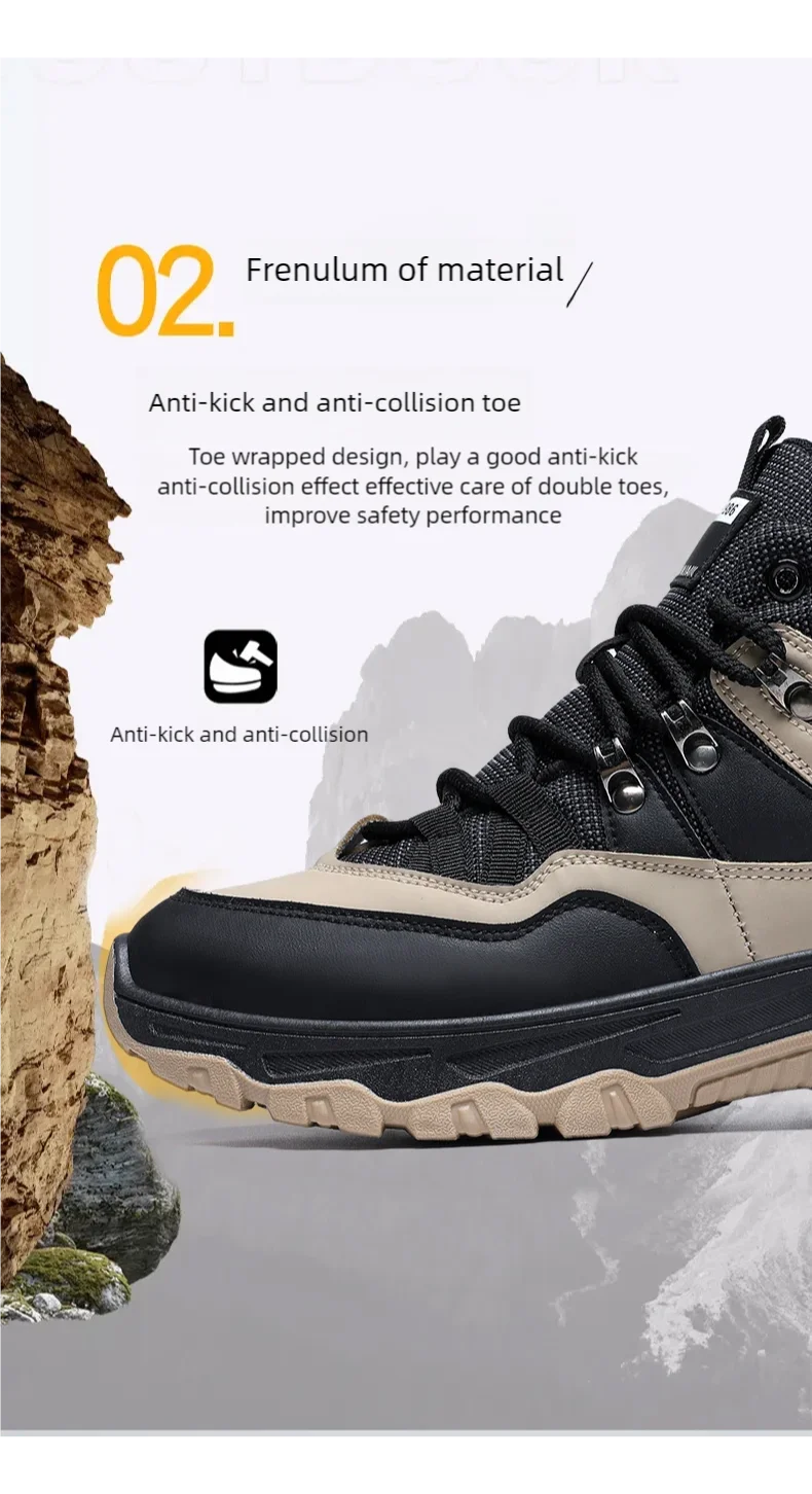 Hiking boots spring autumn new mem's casual sprots boots fashion anti slip soft sole comfort workwear boots youth outdoor boots
