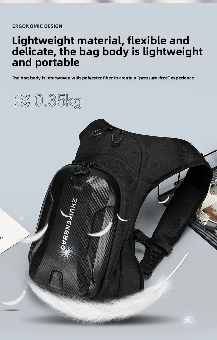 Motorcycle Backpack And Leg Bag Set for Men Hard Shell Multifunctional Riding Gear Outdoor Crossbody Chest Pack