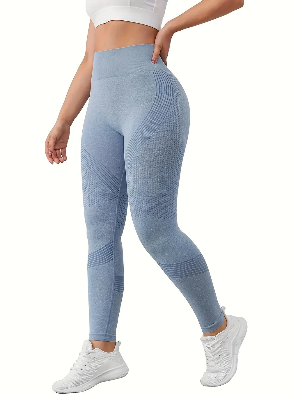 Solid high-waisted abdominal control fitness yoga pants, quick-dry running and yoga pants for hip lifting, women's sportswear