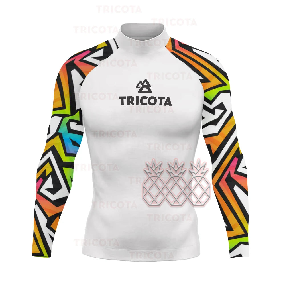 Men's Surfing Wear Swimming Diving T-Shirts Tight Long Sleeve Rash Guard Swimwear UV Protection Clothing Beach Floatsuit Tops