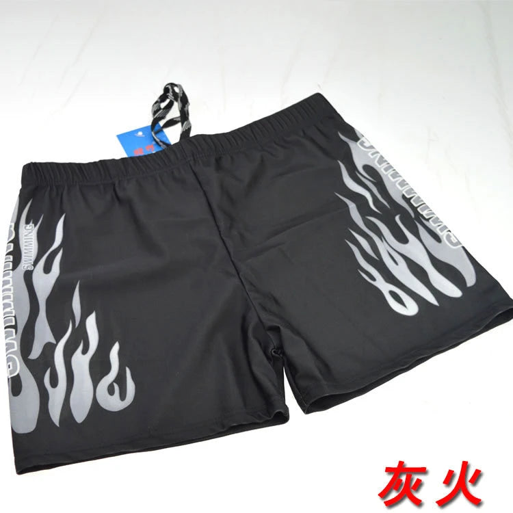 Men Swimwear Swimsuit Mens Swim Shorts Bathing Suit Swimming Pool Trunks Beach Briefs Flame Boxer Badpak maillot de bain homme
