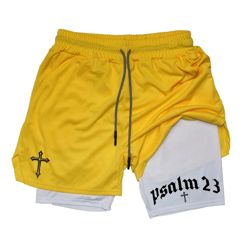 2025 New Men's 2-in-1 Sports Shorts Quick-Dry Running Fitness Training and Swimming Double-Layer Coverage Summer M-3XL