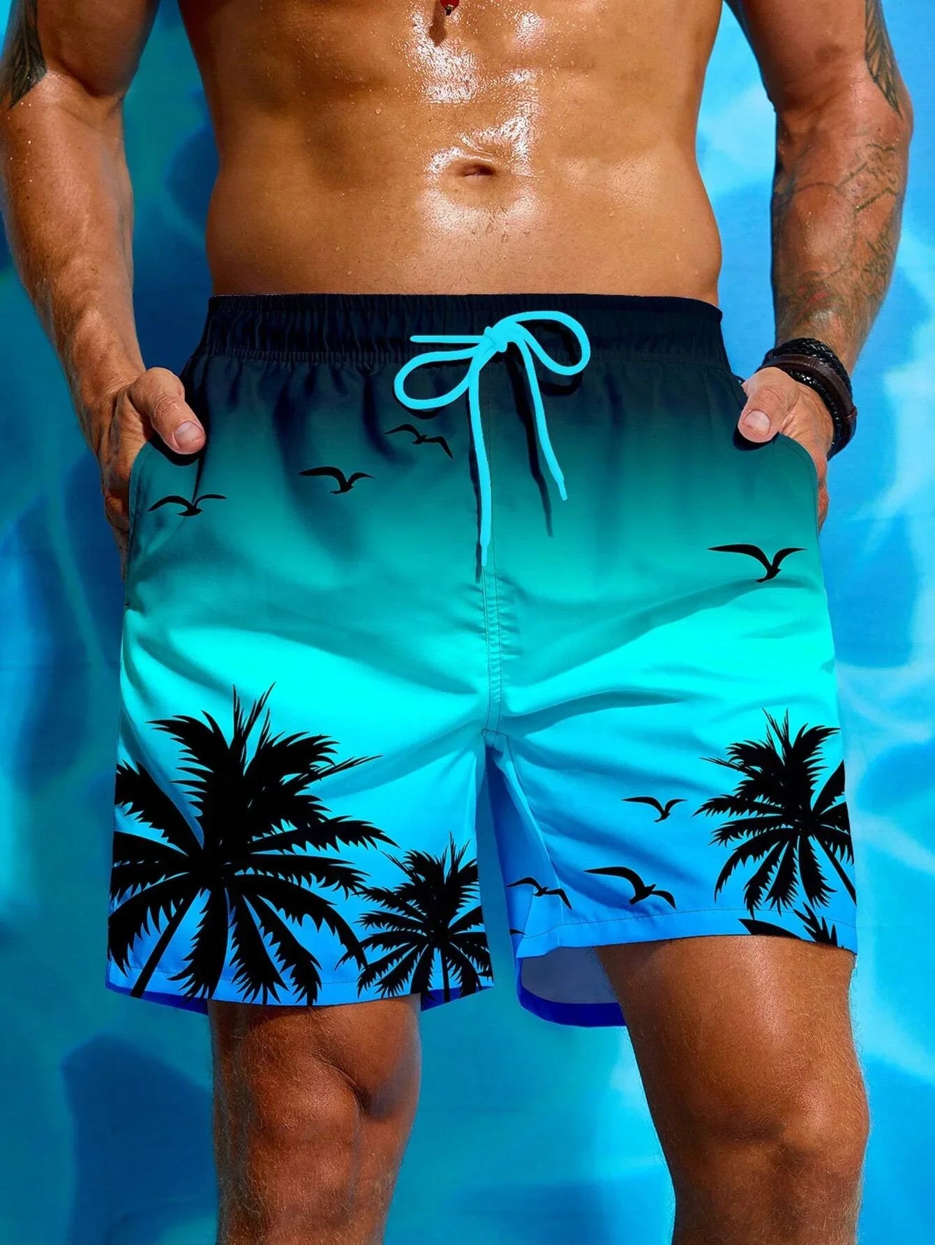Summer Men's Swim Shorts5XL Swim Trunks Quick Dry Board Shorts Bathing Suit Breathable Drawstring With Pockets for Surfing Beach