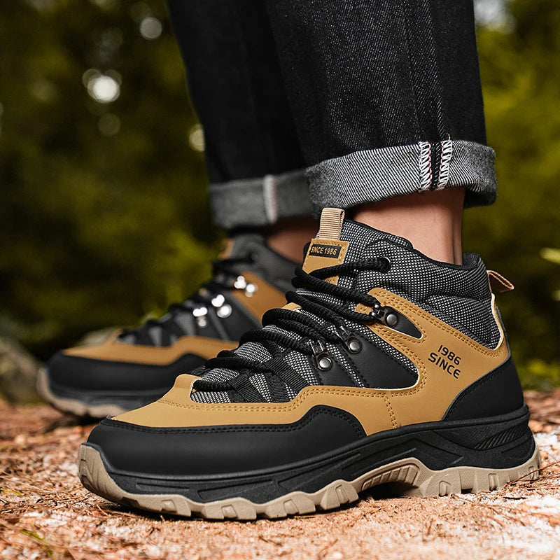 Hiking boots spring autumn new mem's casual sprots boots fashion anti slip soft sole comfort workwear boots youth outdoor boots