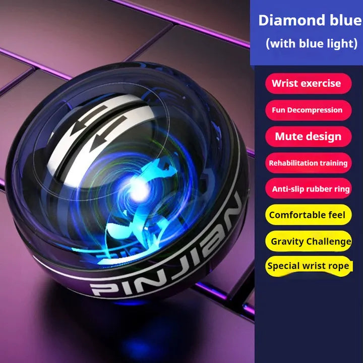LED Power Wrist Ball Self-Starting Gyro Trainer For Home Arm Fitness Hand Muscle Exercise Non-Slip Grip Durable Men Women