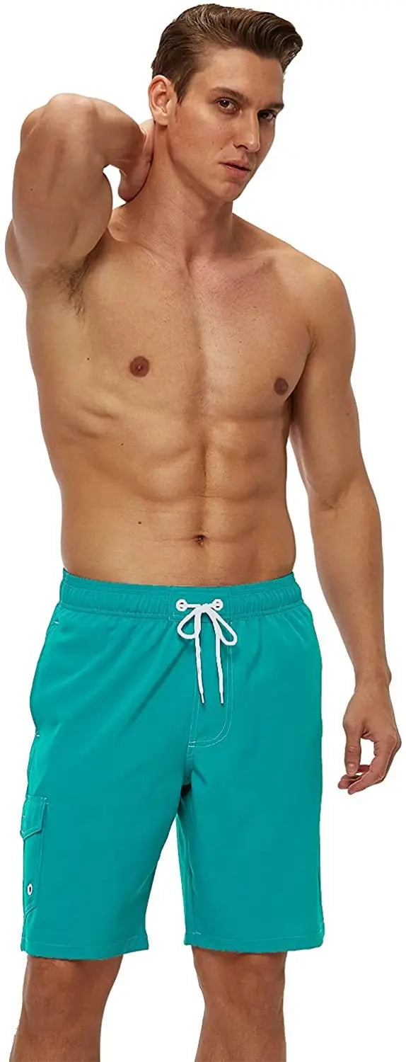 Men's Summer Beach Shorts Swimsuits Mesh Lined Swimwear Board Shorts Male Swimming Trunks Bathing Suit Sports Clothes