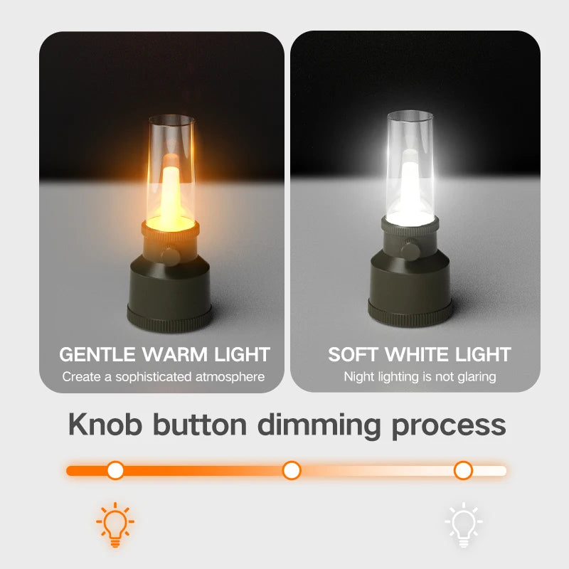 New Camping Atmosphere Lamp with Extra Long Battery Life, Retro Illumination, Lantern, Campground, Home Use, Rechargeable, Outdo