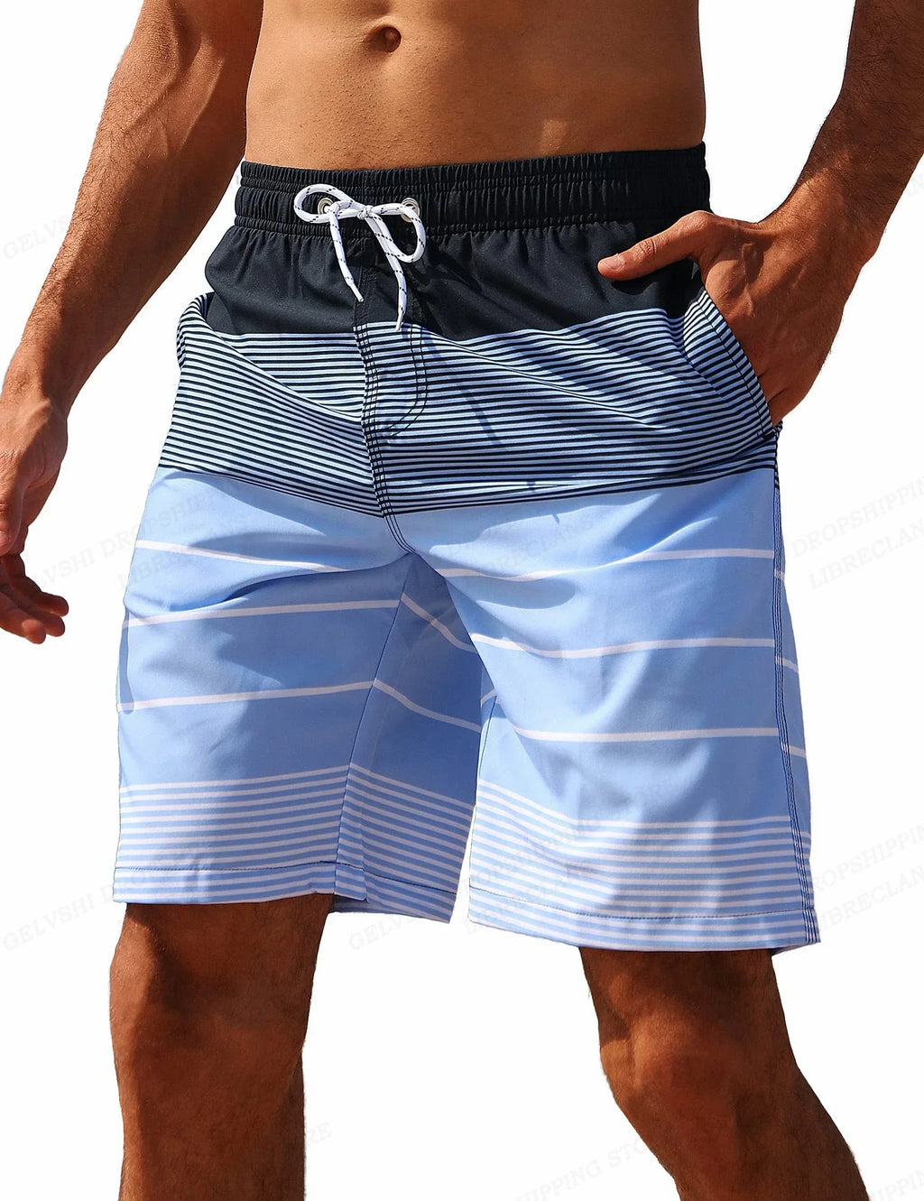 Summer Men's Swim Shorts5XL Swim Trunks Quick Dry Board Shorts Bathing Suit Breathable Drawstring With Pockets for Surfing Beach