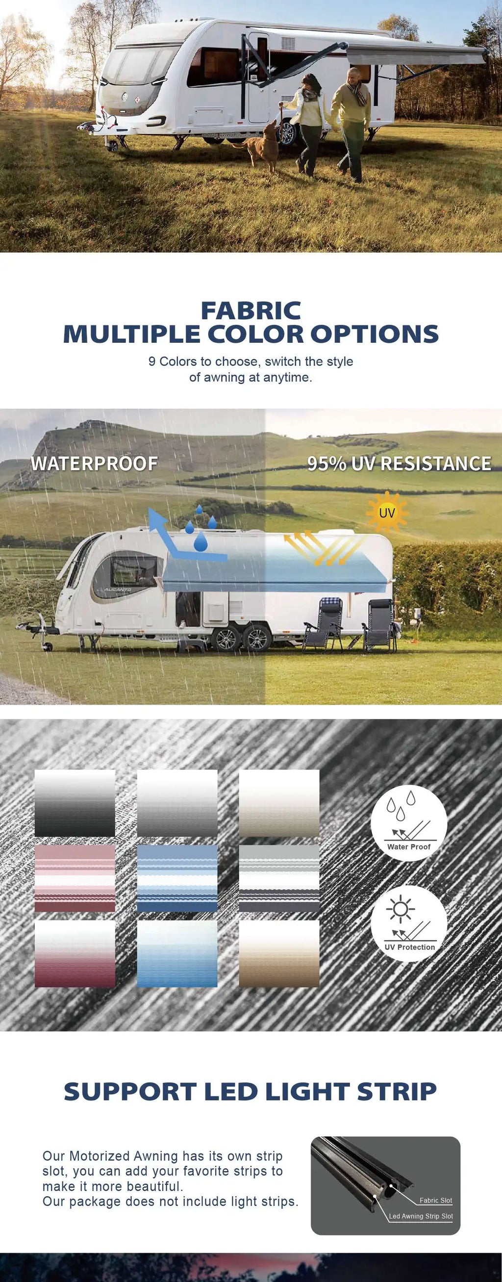 Caravans Awning Camper Trailer Awning Motorhom Camping Equipment Travel Equipments