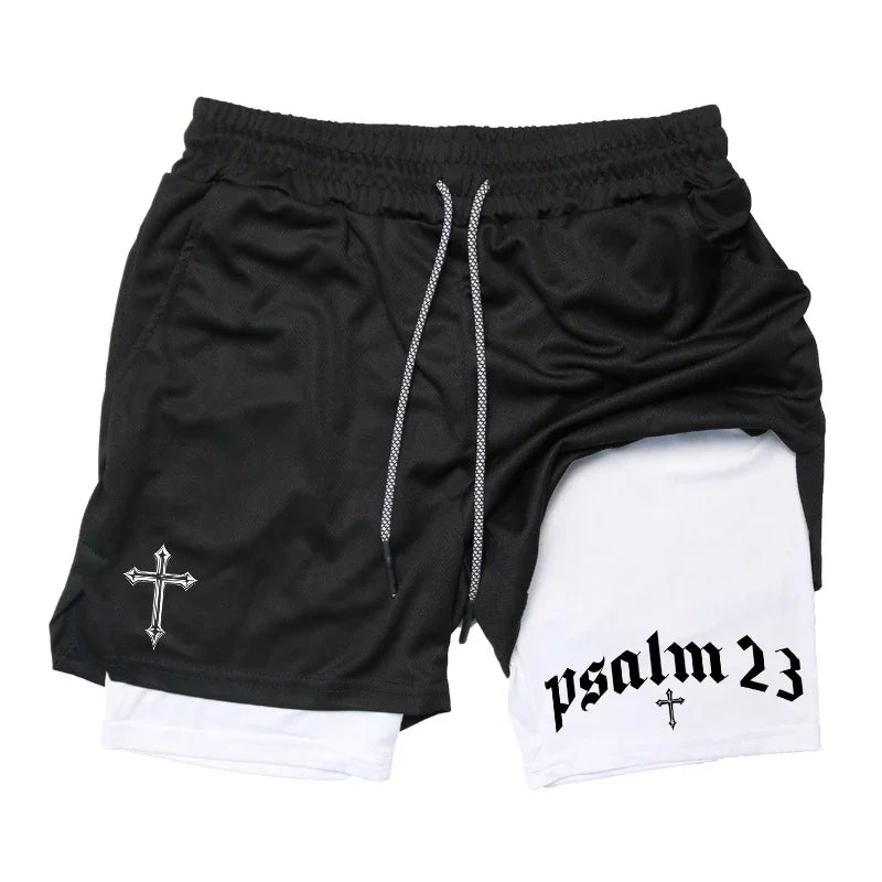 2025 New Men's 2-in-1 Sports Shorts Quick-Dry Running Fitness Training and Swimming Double-Layer Coverage Summer M-3XL