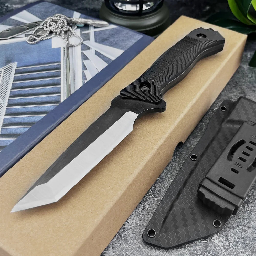 Hiking Travel  Camping Knife with Sheath   Fixed Blade 420 Steel Blade ABS Handle Outdoor High-Hardness Hiking Climbing Knife