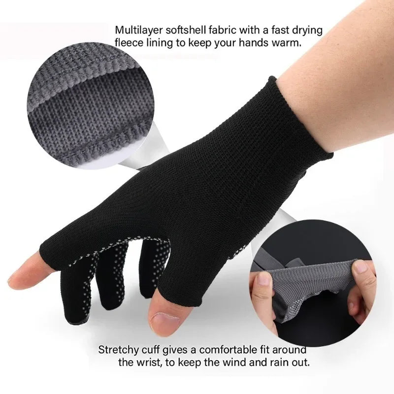 Non-slip Touchscreen Nylon Gloves Men Women Summer Outdoor Riding Sport Fitness Breathable Non-slip Sunscreen Half Finger Gloves