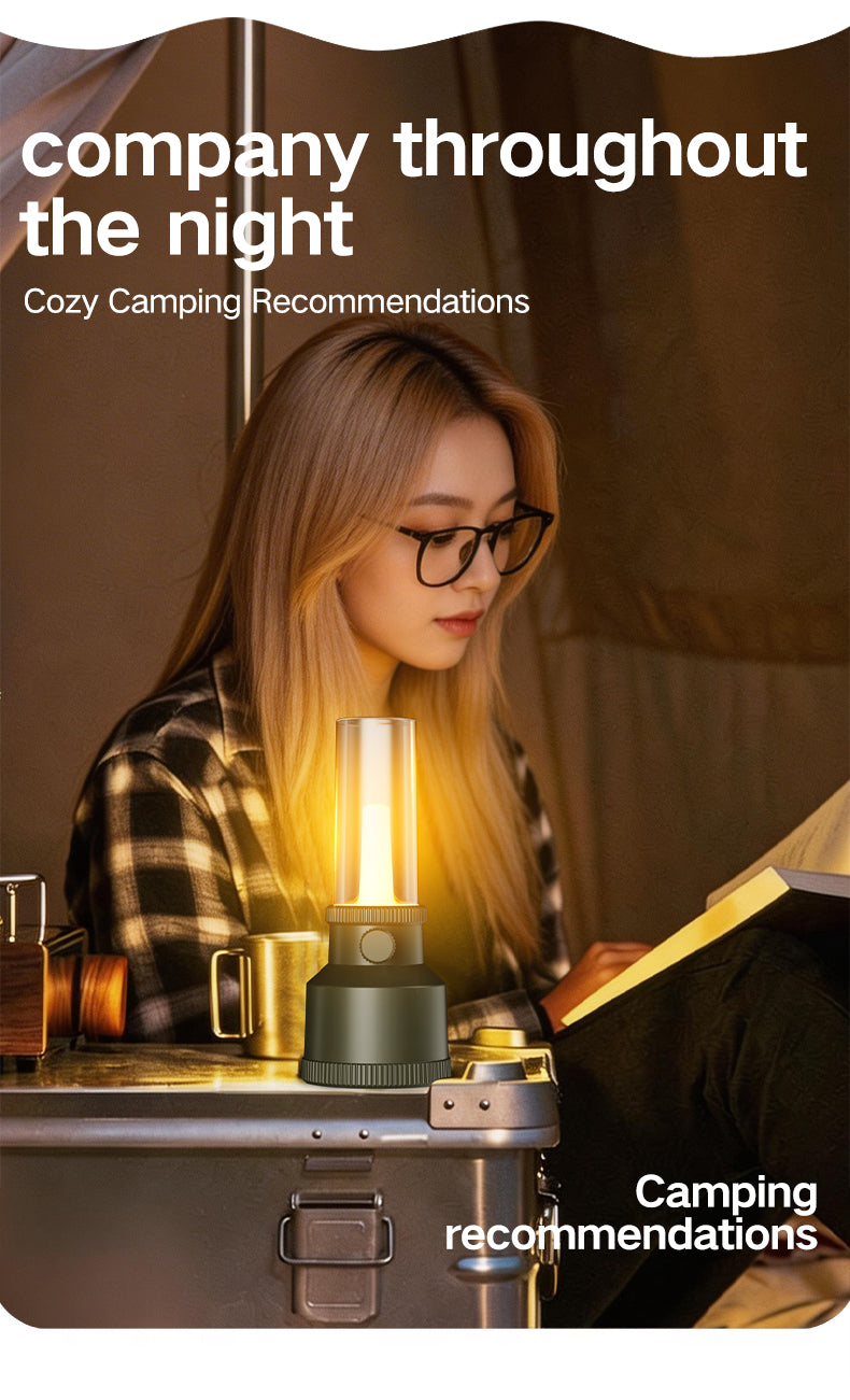 New Camping Atmosphere Lamp with Extra Long Battery Life, Retro Illumination, Lantern, Campground, Home Use, Rechargeable, Outdo
