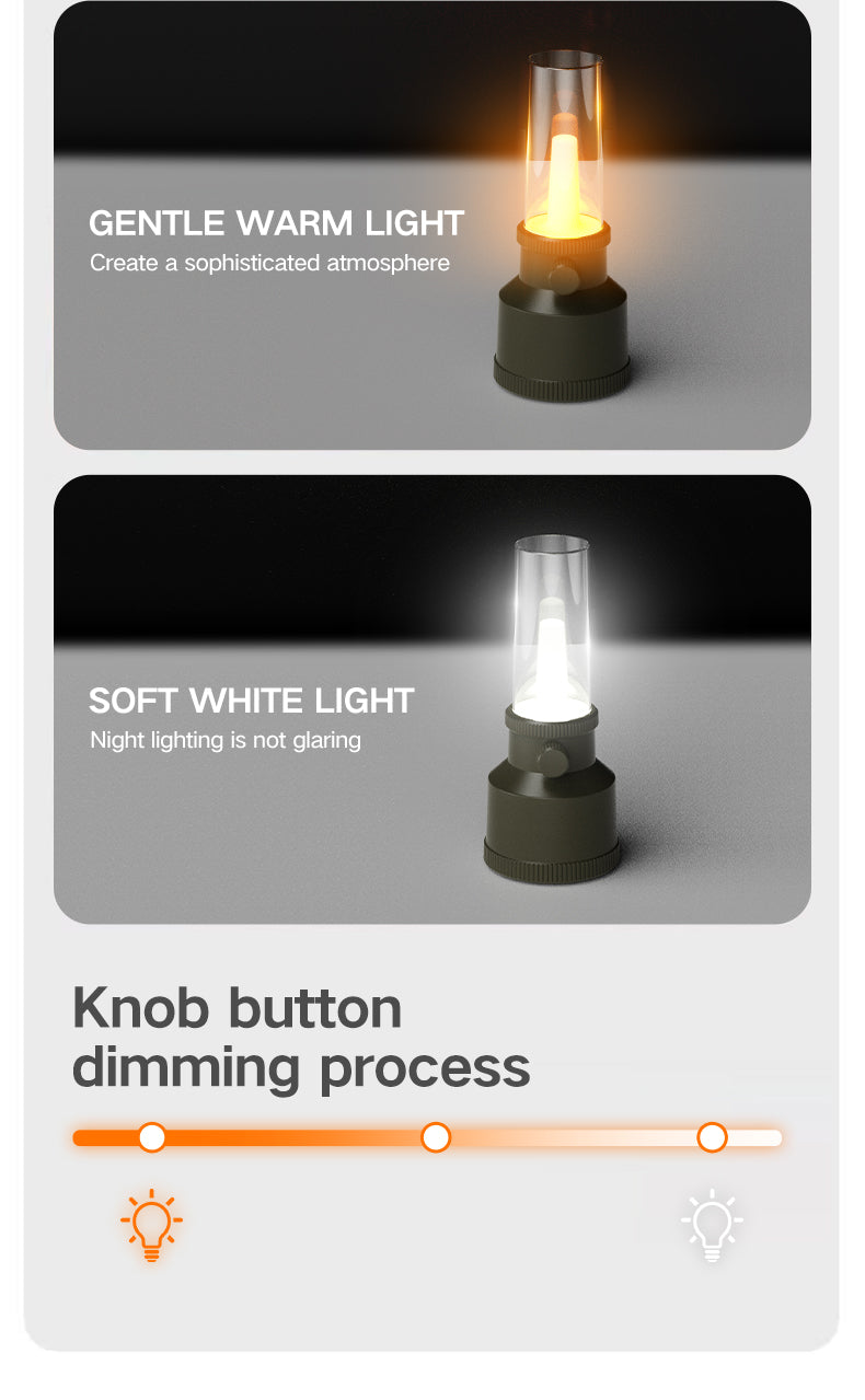 New Camping Atmosphere Lamp with Extra Long Battery Life, Retro Illumination, Lantern, Campground, Home Use, Rechargeable, Outdo